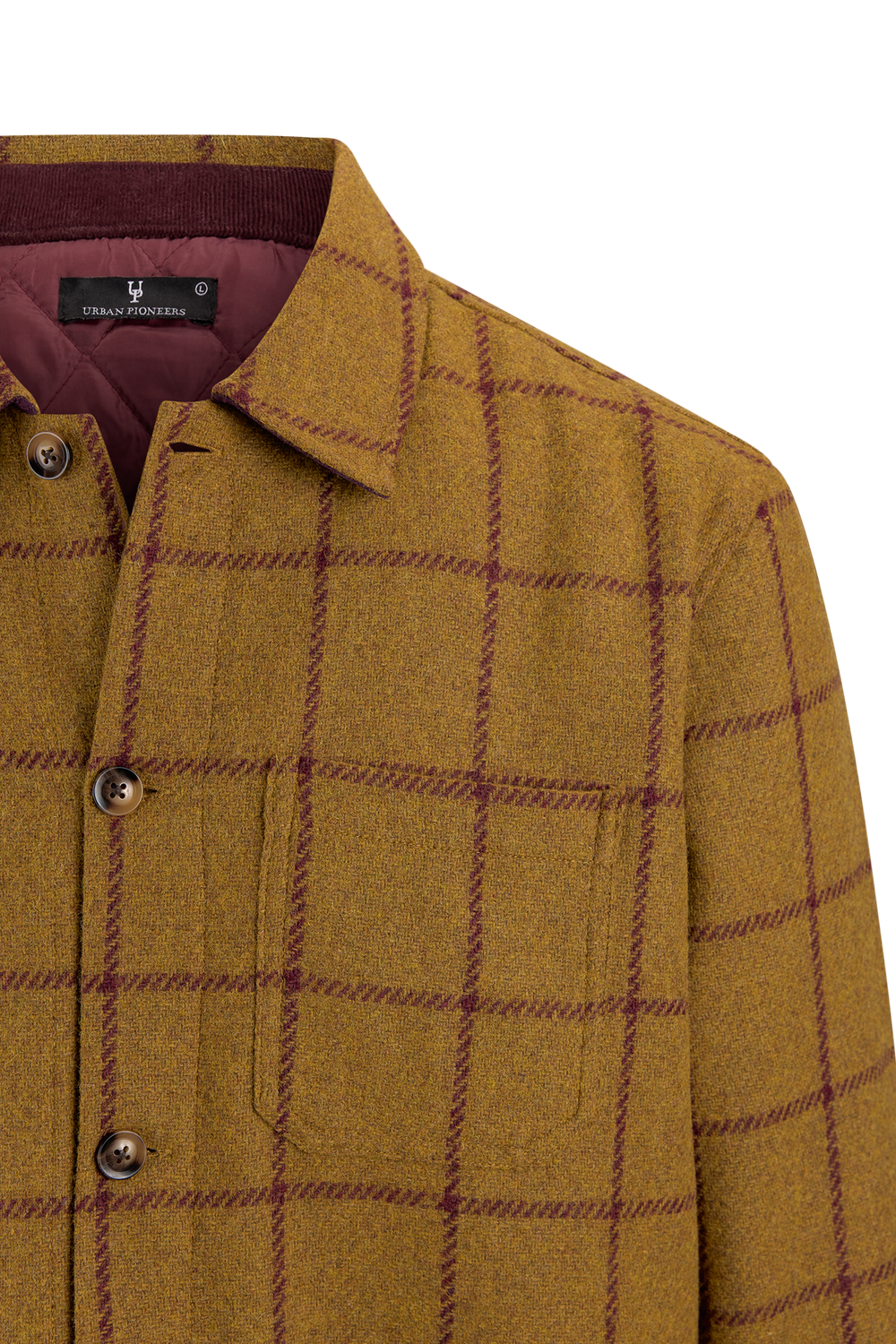 Urban Pioneers Male Benedict Padded Wool Overshirt OVERSHIRT HONEY CHECK