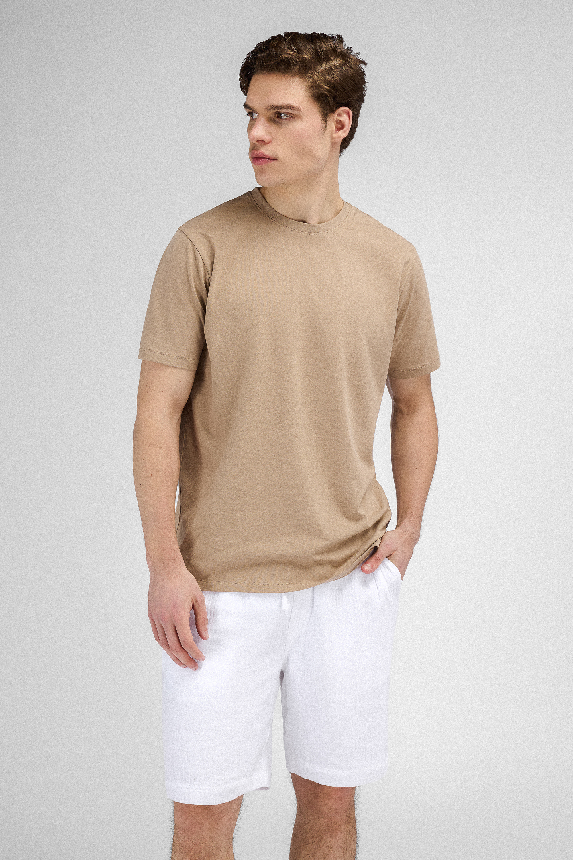 Urban Pioneers Male Bottas Tee T-SHIRT LIGHT BROWN