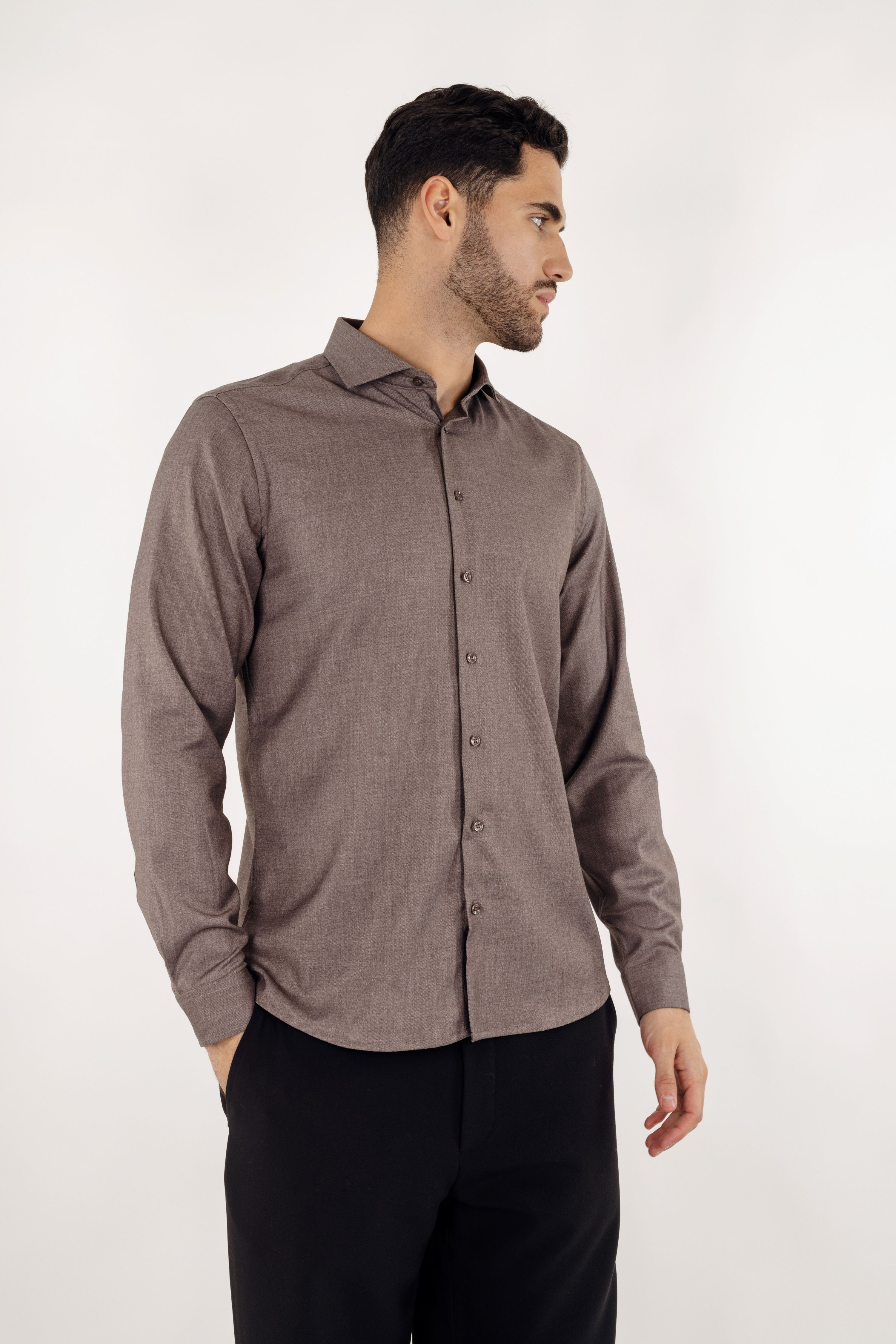 Urban Pioneers Male Brimi LS Shirt SHIRT BROWN MELANGE