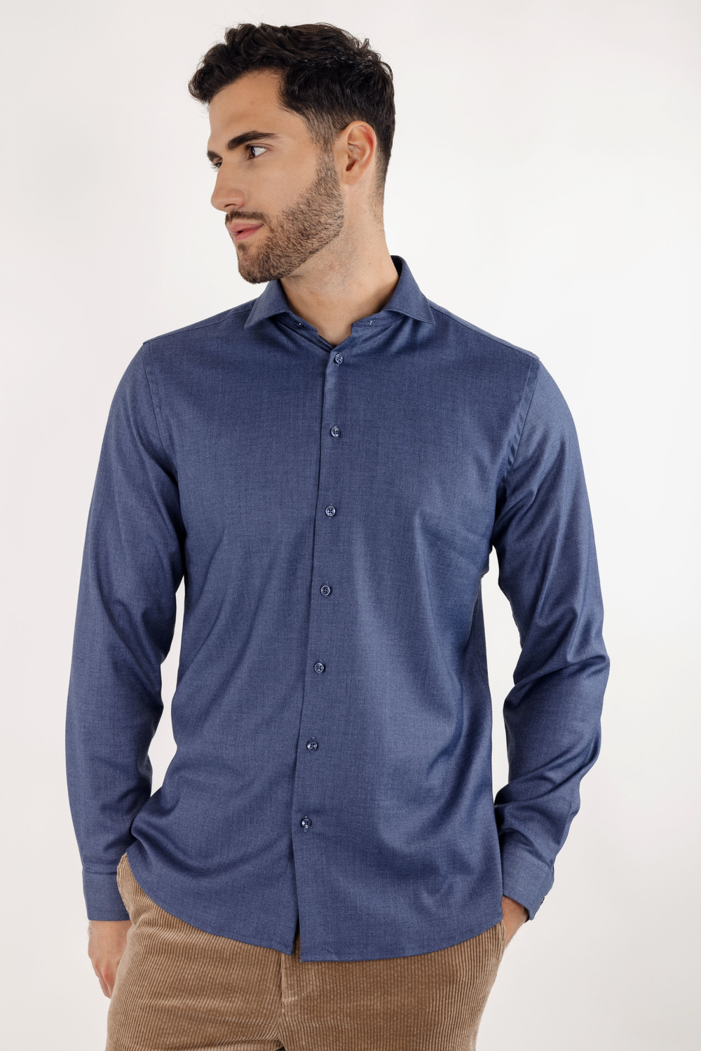 Urban Pioneers Male Brimi LS Shirt SHIRT DARK BLUE MELANGE