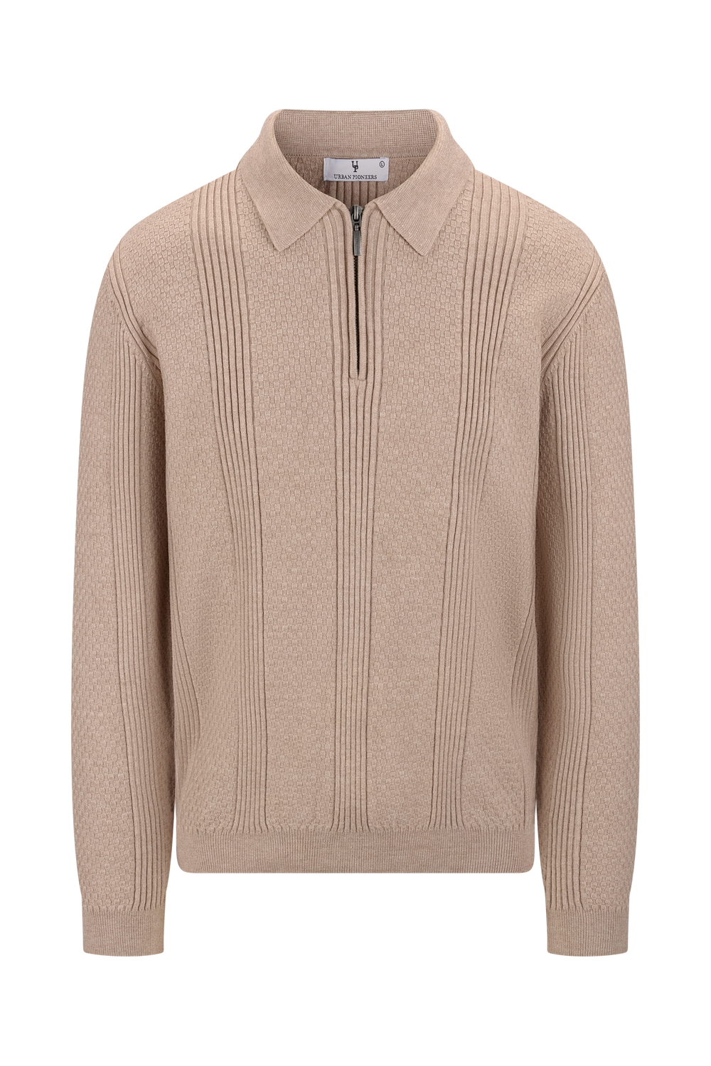 Urban Pioneers Male Casper Half-Zip SWEATER LIGHT SAND