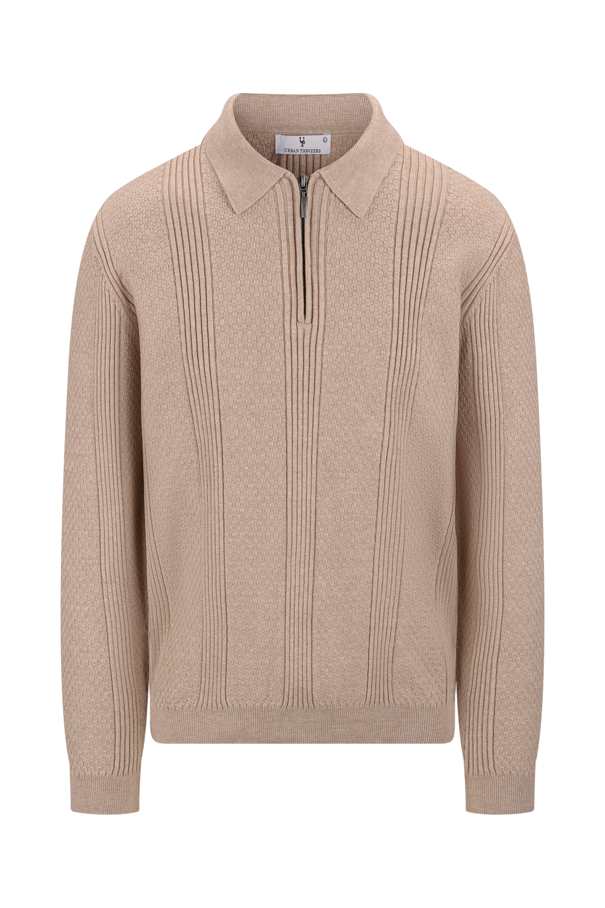 Urban Pioneers Male Casper Half-Zip SWEATER LIGHT SAND