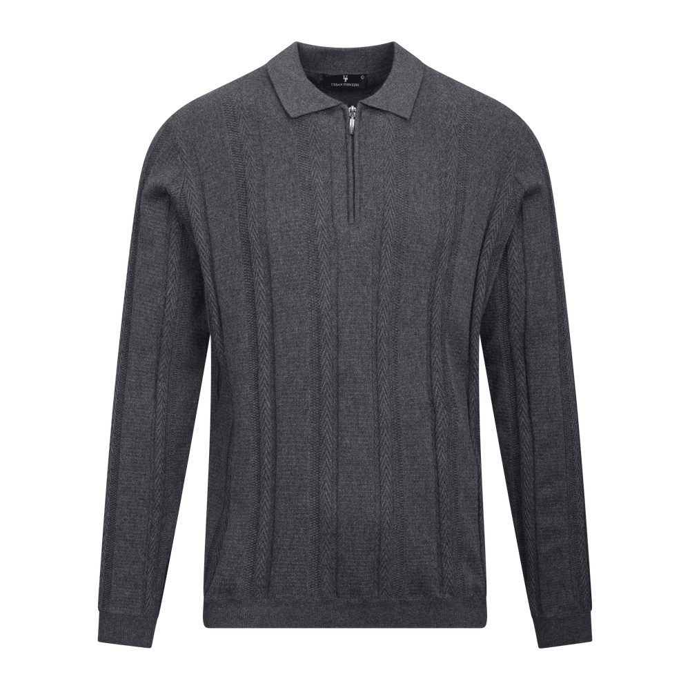 Urban Pioneers Male Denby Half-zip SWEATER CHARCOAL