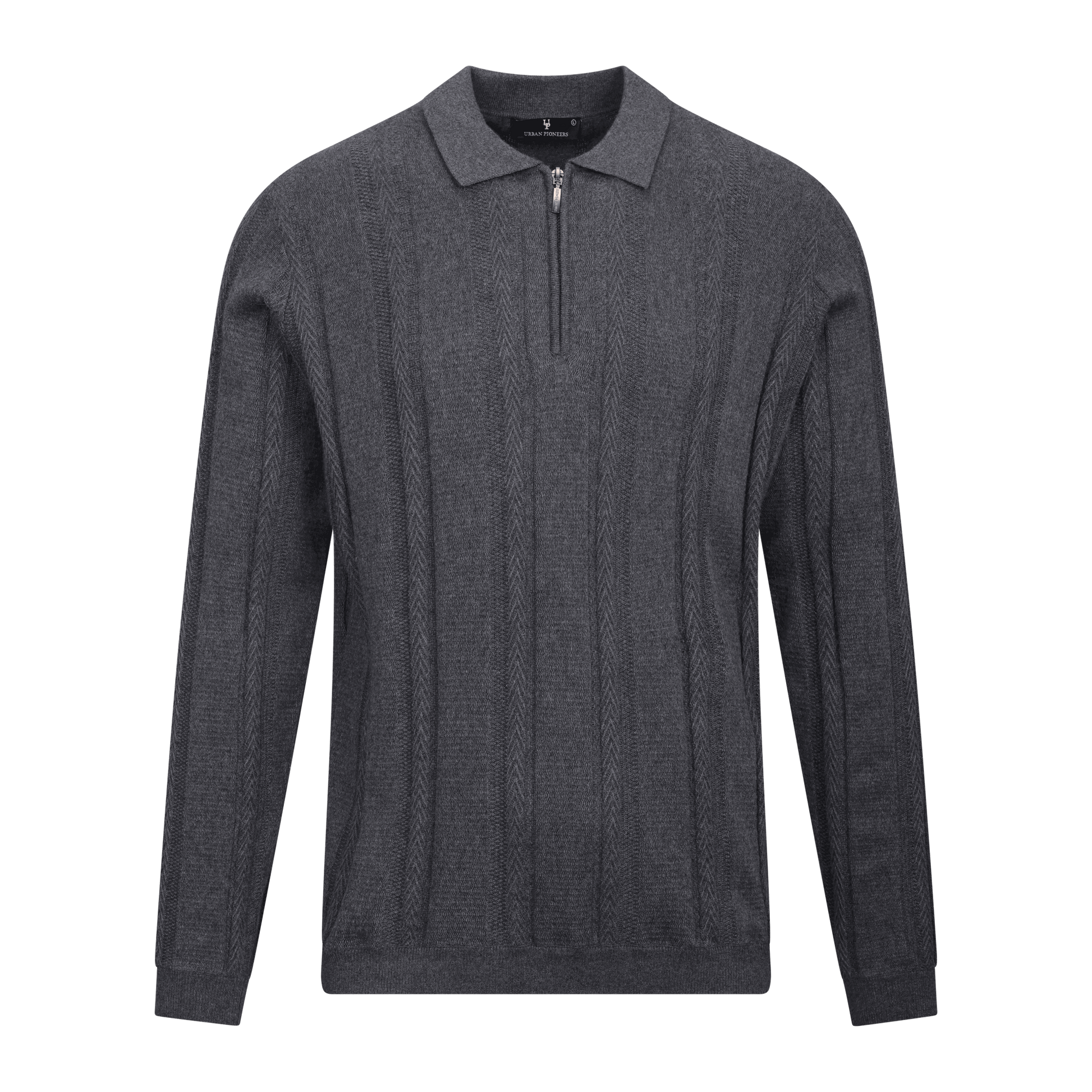 Urban Pioneers Male Denby Half-zip SWEATER CHARCOAL