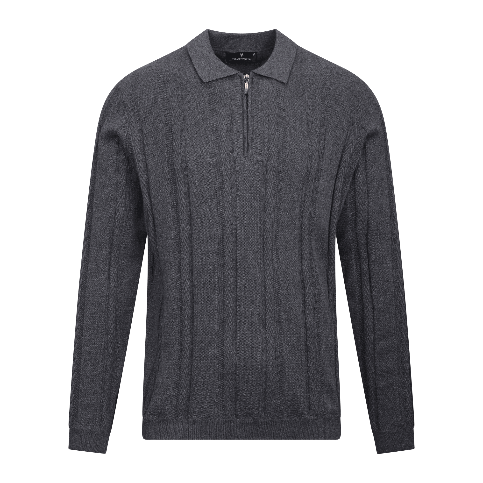 Urban Pioneers Male Denby Half-zip SWEATER CHARCOAL