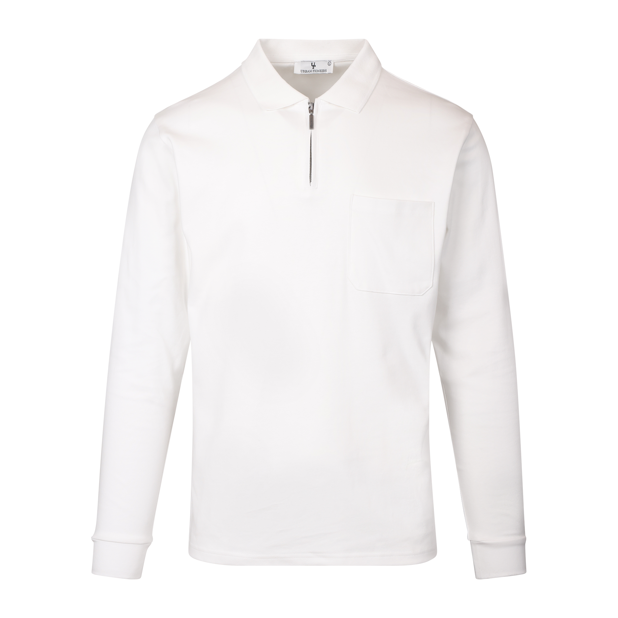 Urban Pioneers Male Denis LS Pique PIQUE WHITE