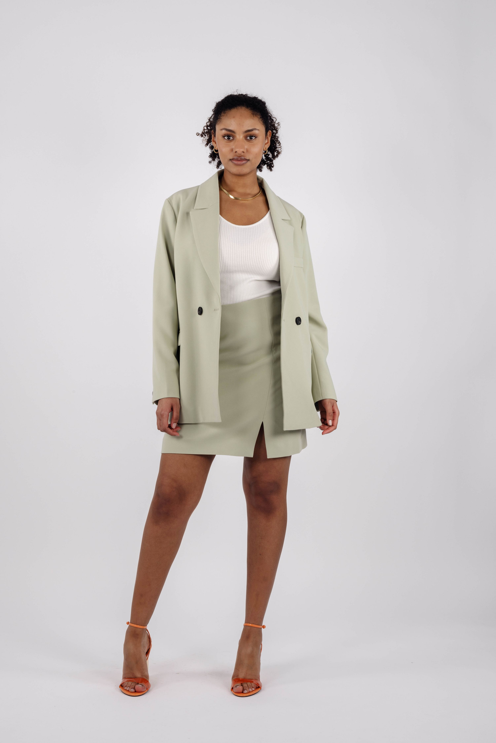 Urban Pioneers Female Devaki Blazer BLAZER LIGHT GREEN MELANGE