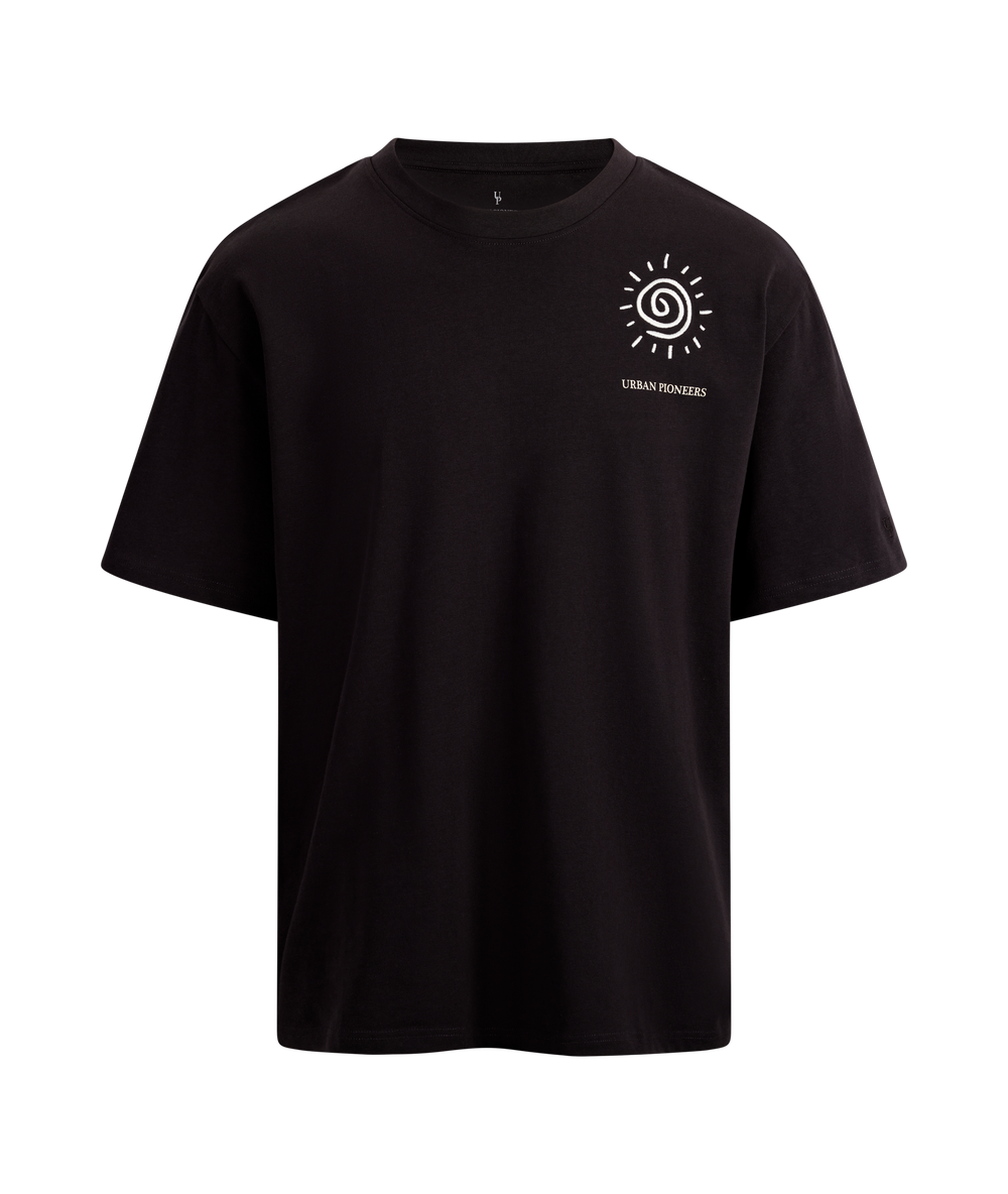 Urban Pioneers Male Flavio Tee T-SHIRT WASHED BLACK SURFER