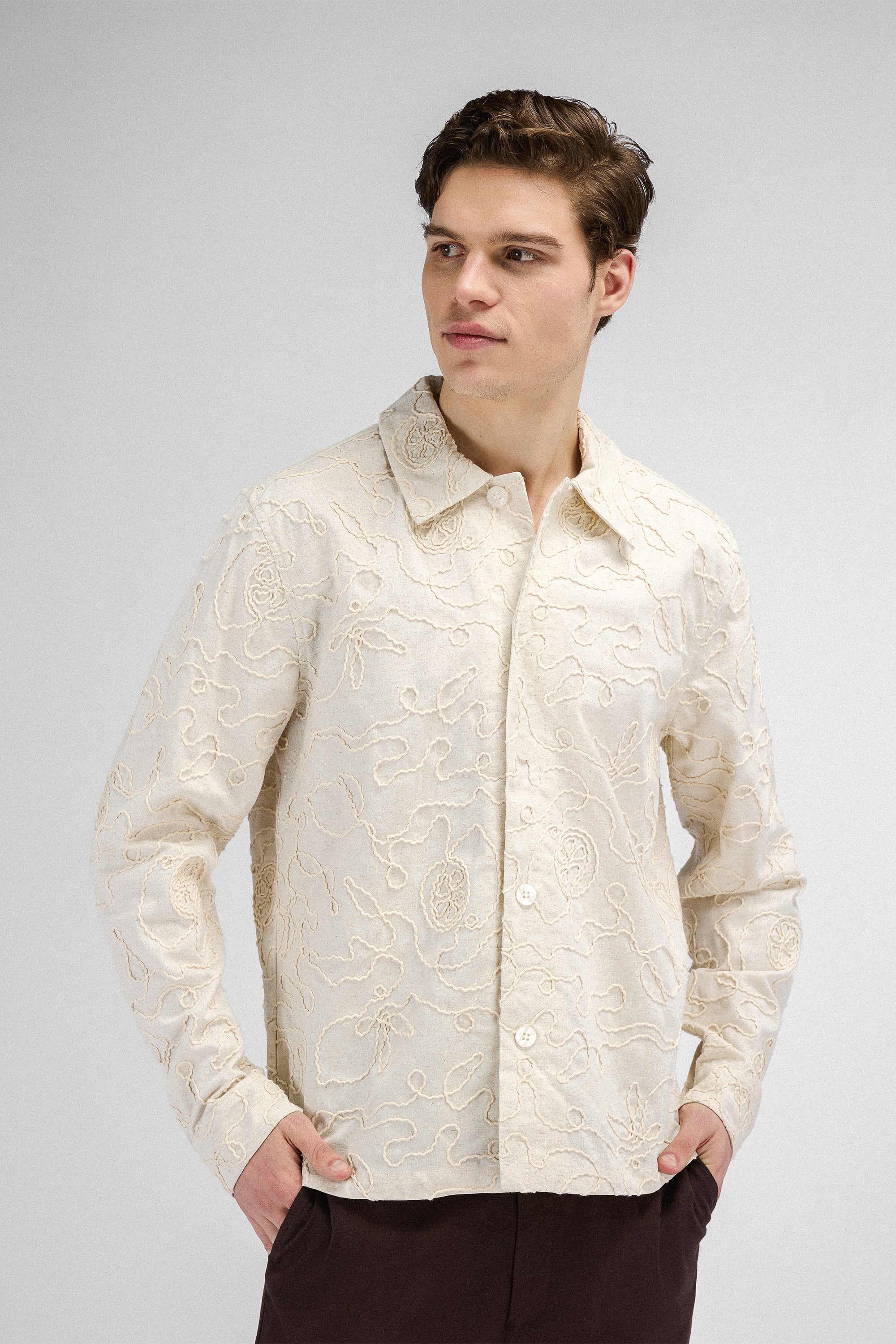 Urban Pioneers Male Florian Overshirt OVERSHIRT CREAM AOP