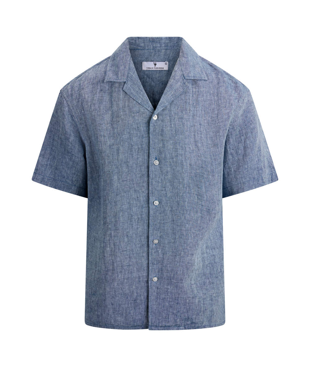 Urban Pioneers Male Giuseppe SS Shirt SS SHIRT MID BLUE