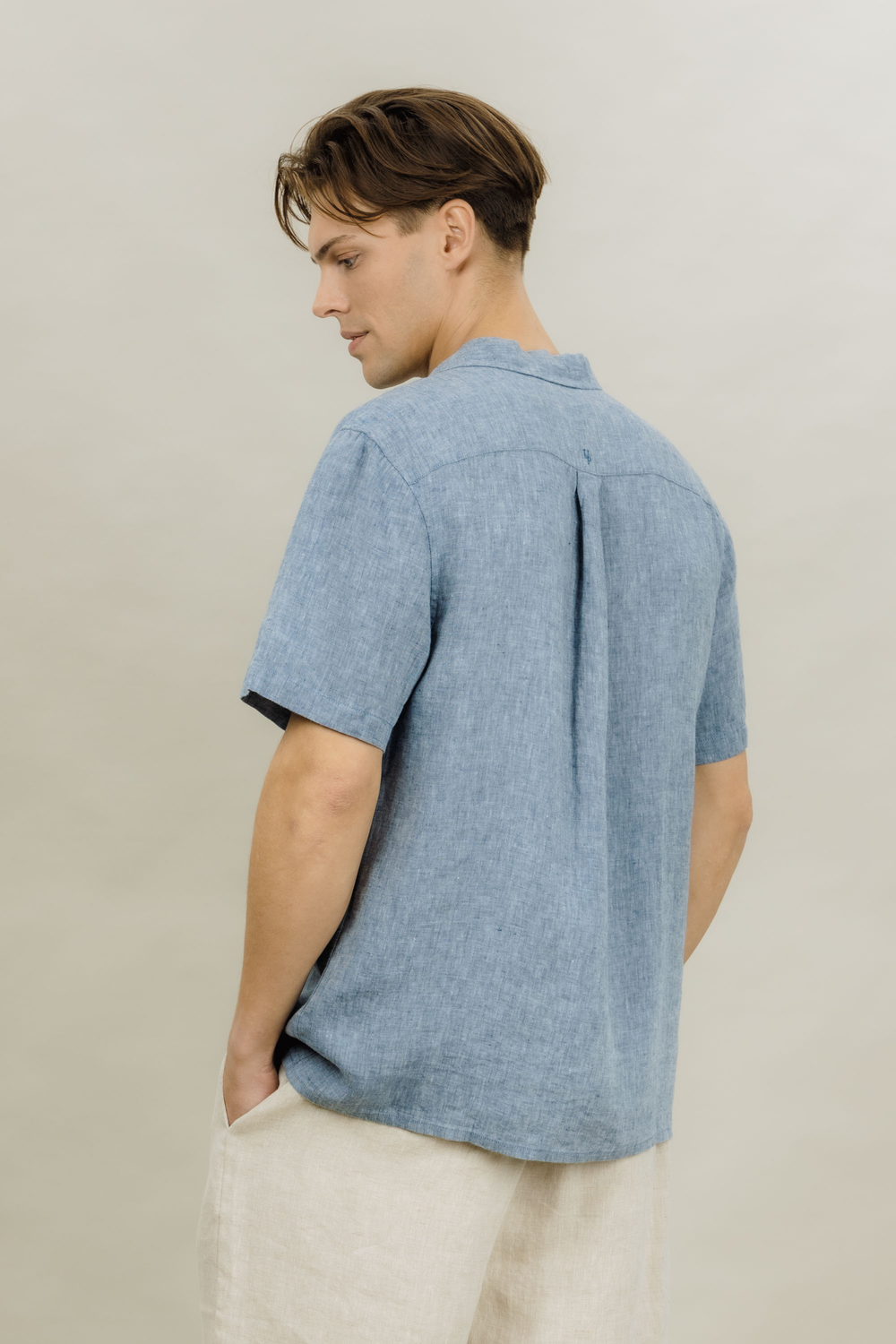 Urban Pioneers Male Giuseppe SS Shirt SS SHIRT MID BLUE