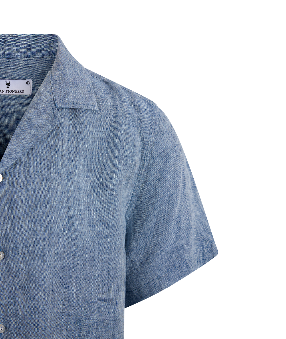Urban Pioneers Male Giuseppe SS Shirt SS SHIRT MID BLUE