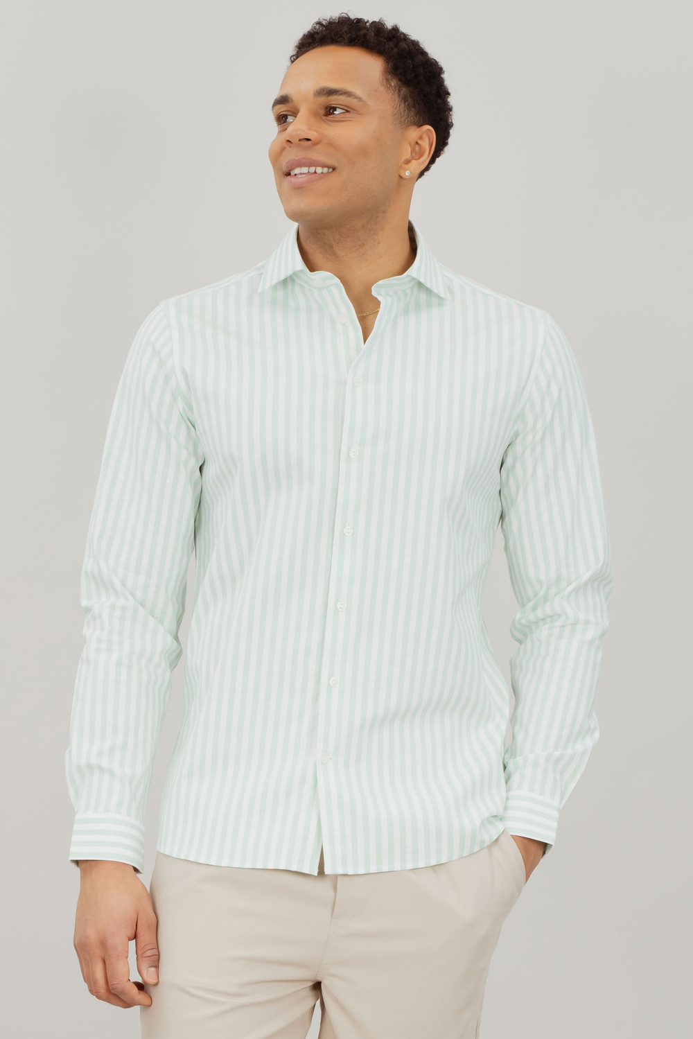 Urban Pioneers Male Jurgen LS Shirt SHIRT LIGHT GREEN