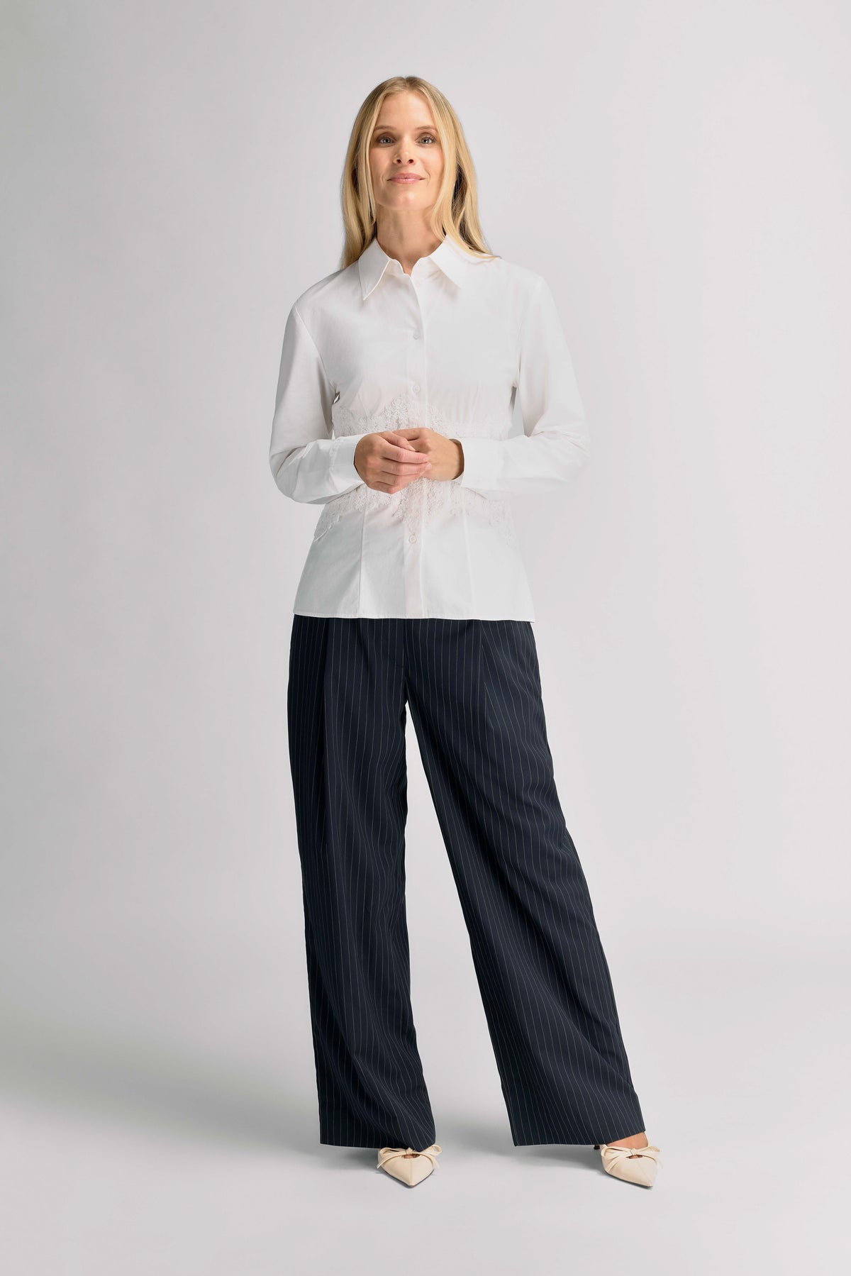 Urban Pioneers Female Margaret Pants PANTS DARK NAVY PINSTRIPE