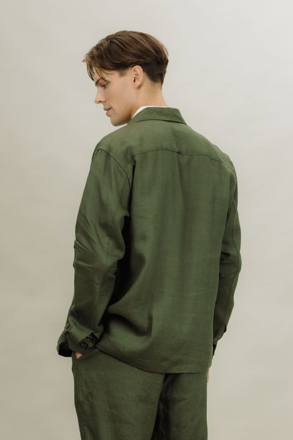 Urban Pioneers Male Maurizio LS Shirt OVERSHIRT OLIVE