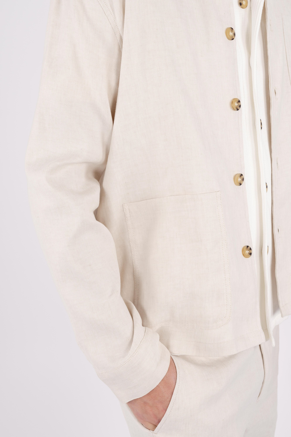 Urban Pioneers Male Mayk Overshirt SHIRT LIGHT SAND MELANGE