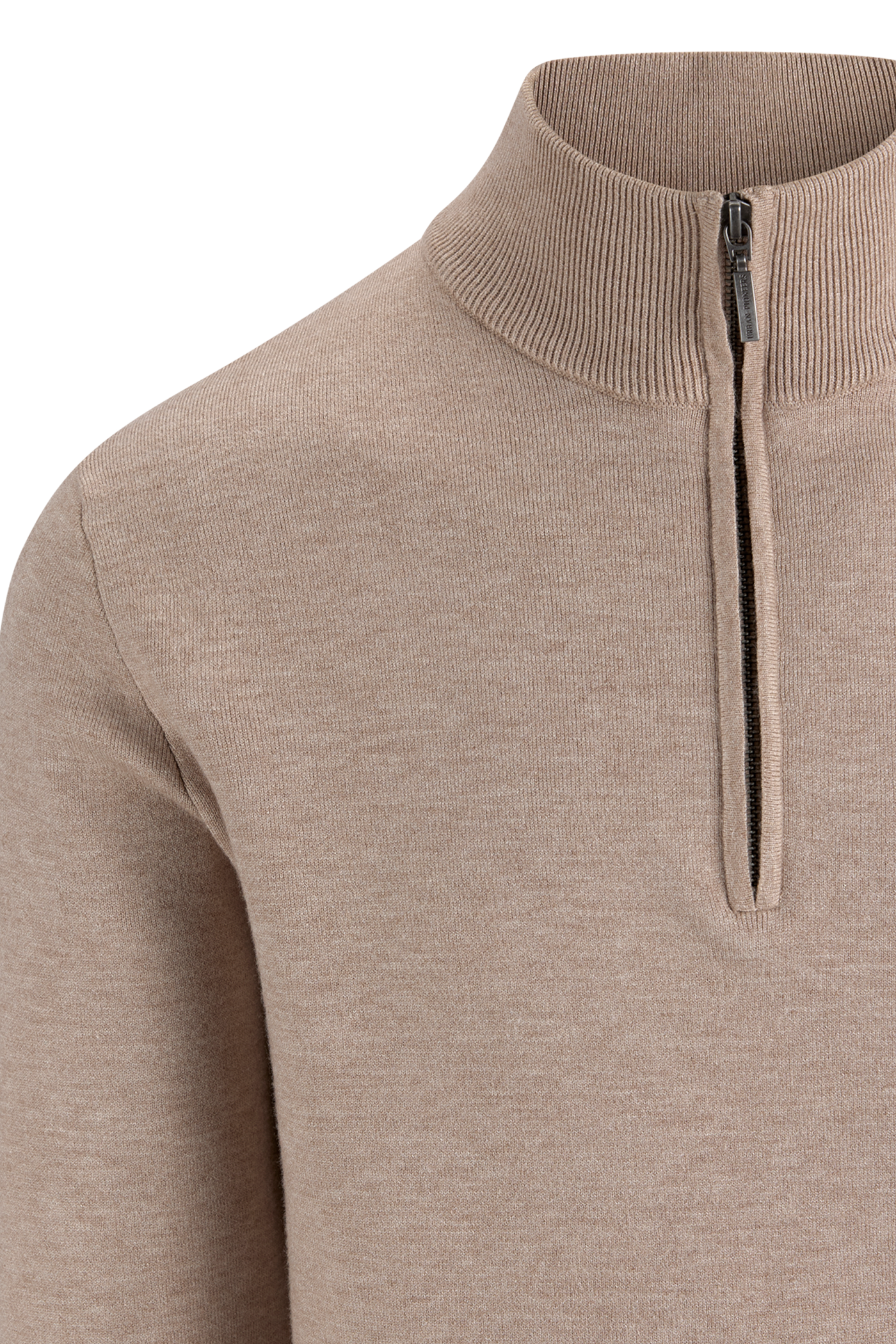 Urban Pioneers Male Nathan Half-zip SWEATER LIGHT SAND