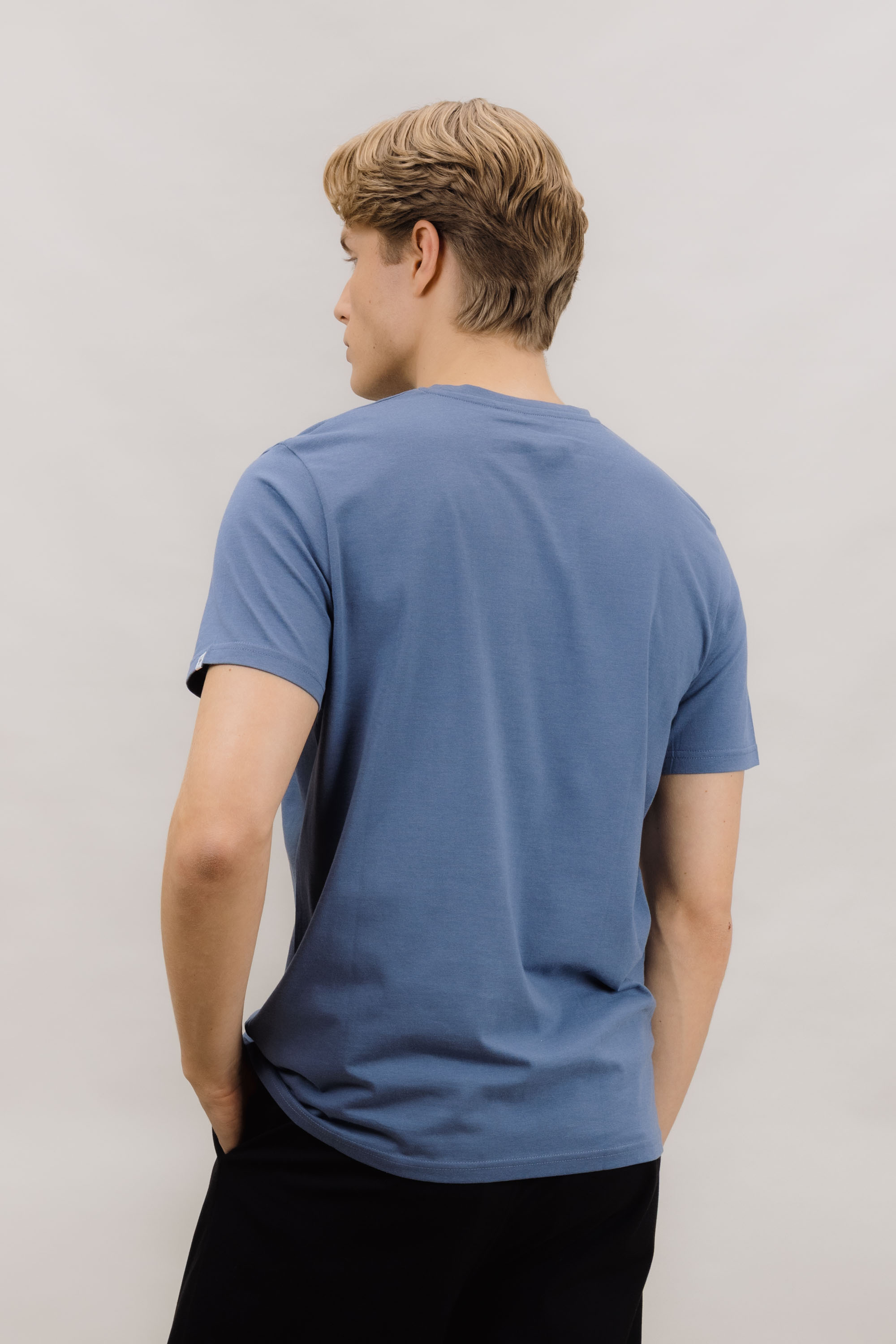 Urban Pioneers Male Niklas Basic Tee T-SHIRT MID BLUE