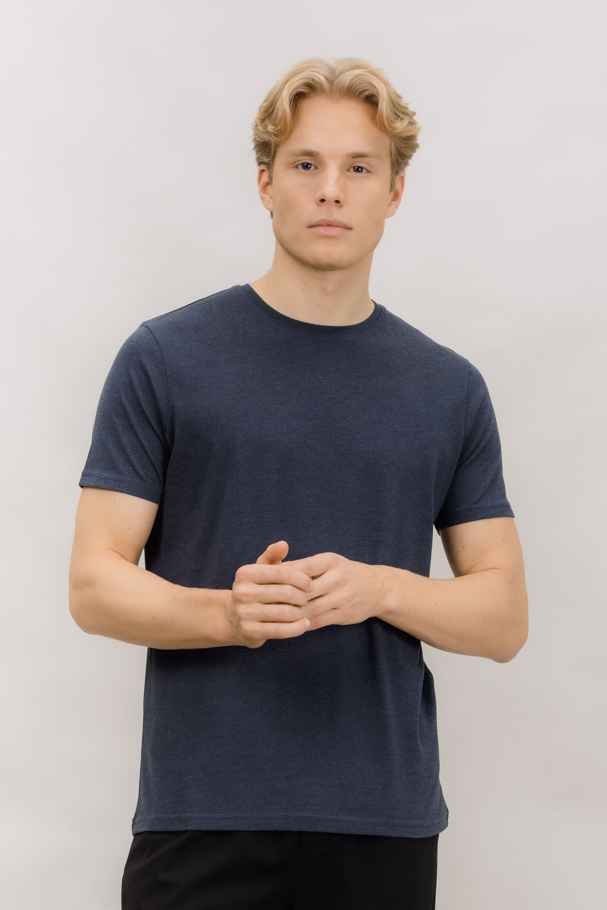 Urban Pioneers Male Niklas Basic Tee T-SHIRT SKY CAPTAIN MELANGE