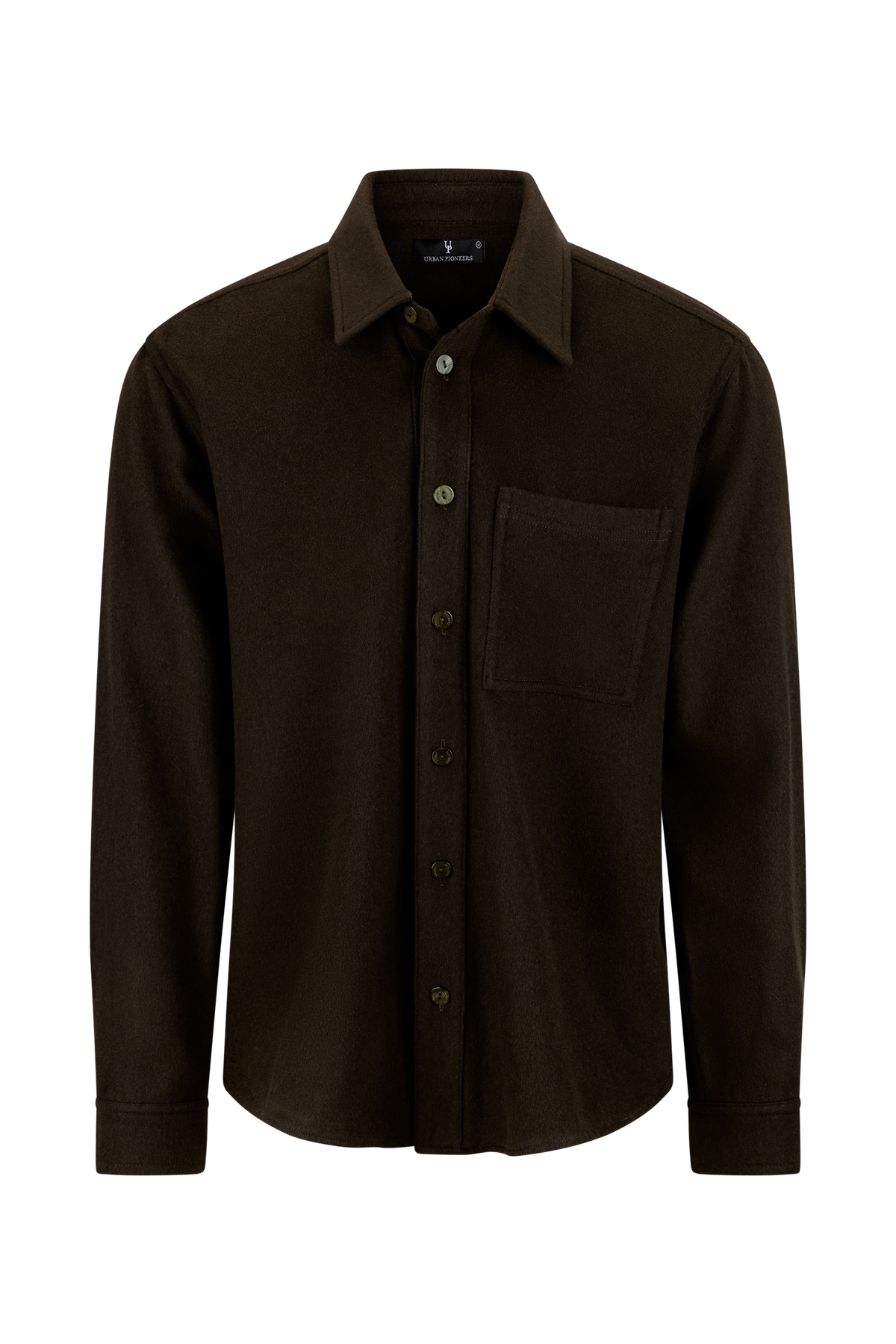 Urban Pioneers Male Orazio Wool Shirt SHIRT DARK OLIVE