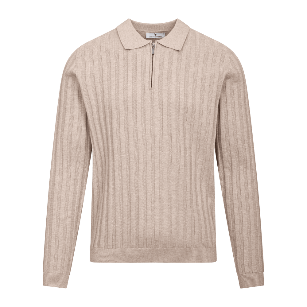 Urban Pioneers Male Phillip Half-zip SWEATER LIGHT SAND