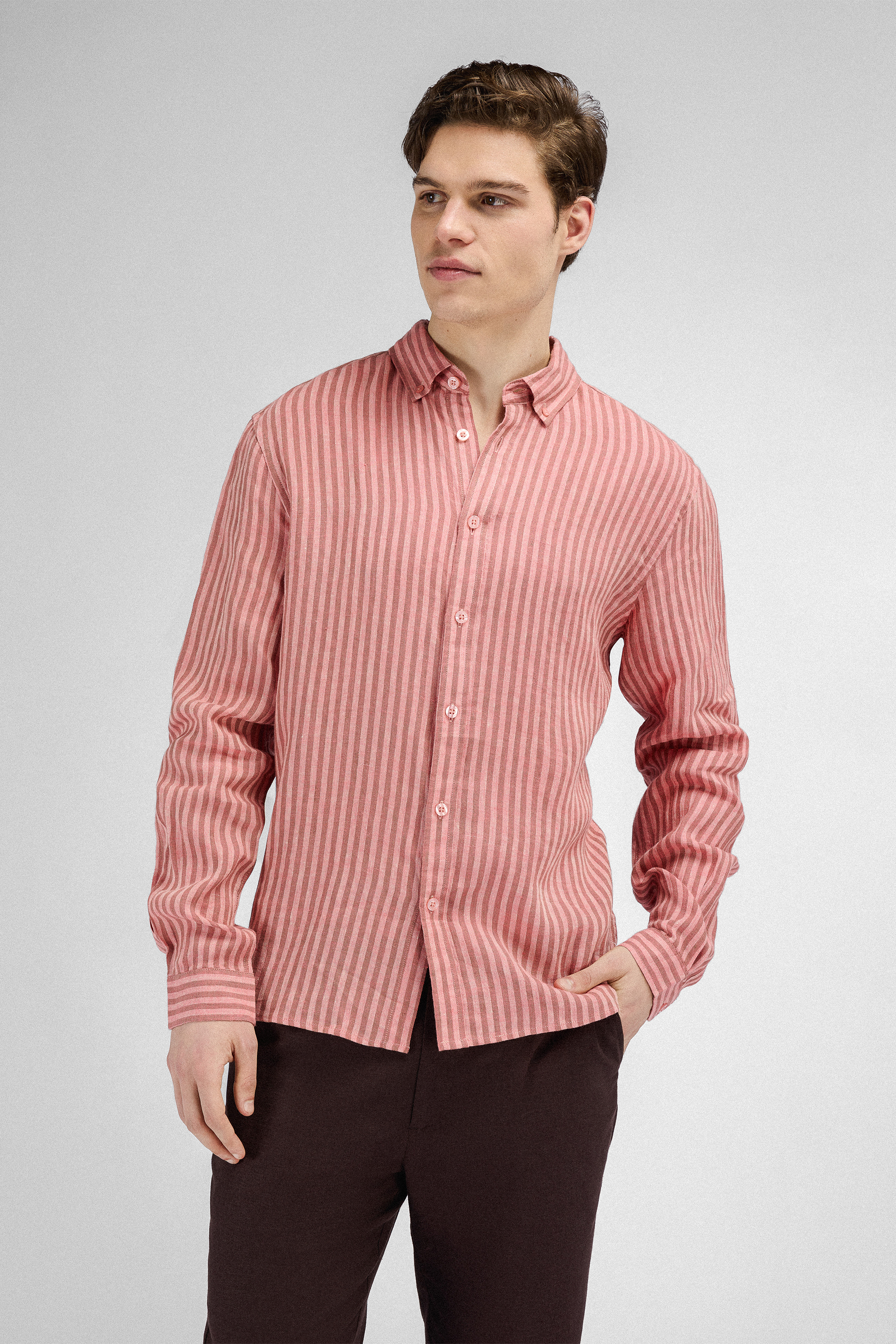 Urban Pioneers Male Renato LS Shirt SHIRT WASHED RED