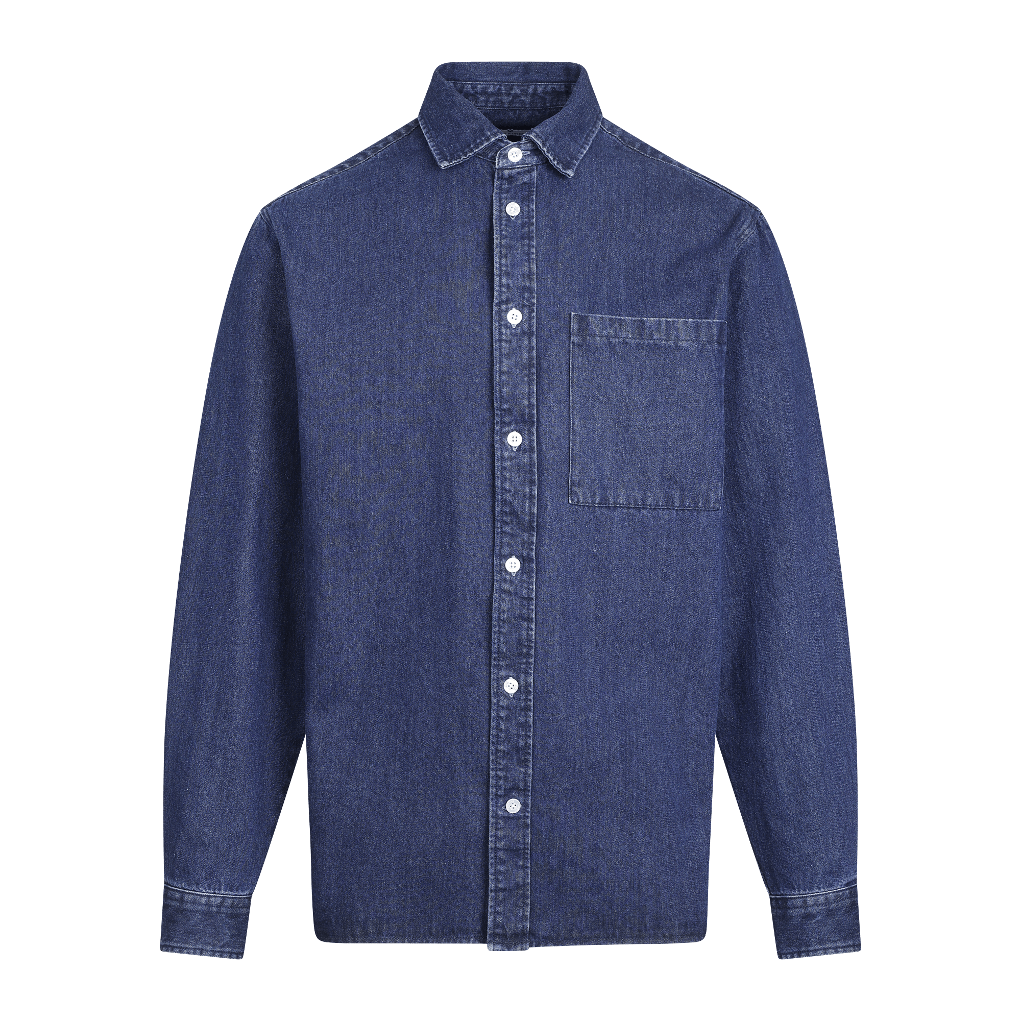 Urban Pioneers Male Rocco LS Shirt SHIRT DARK BLUE DENIM