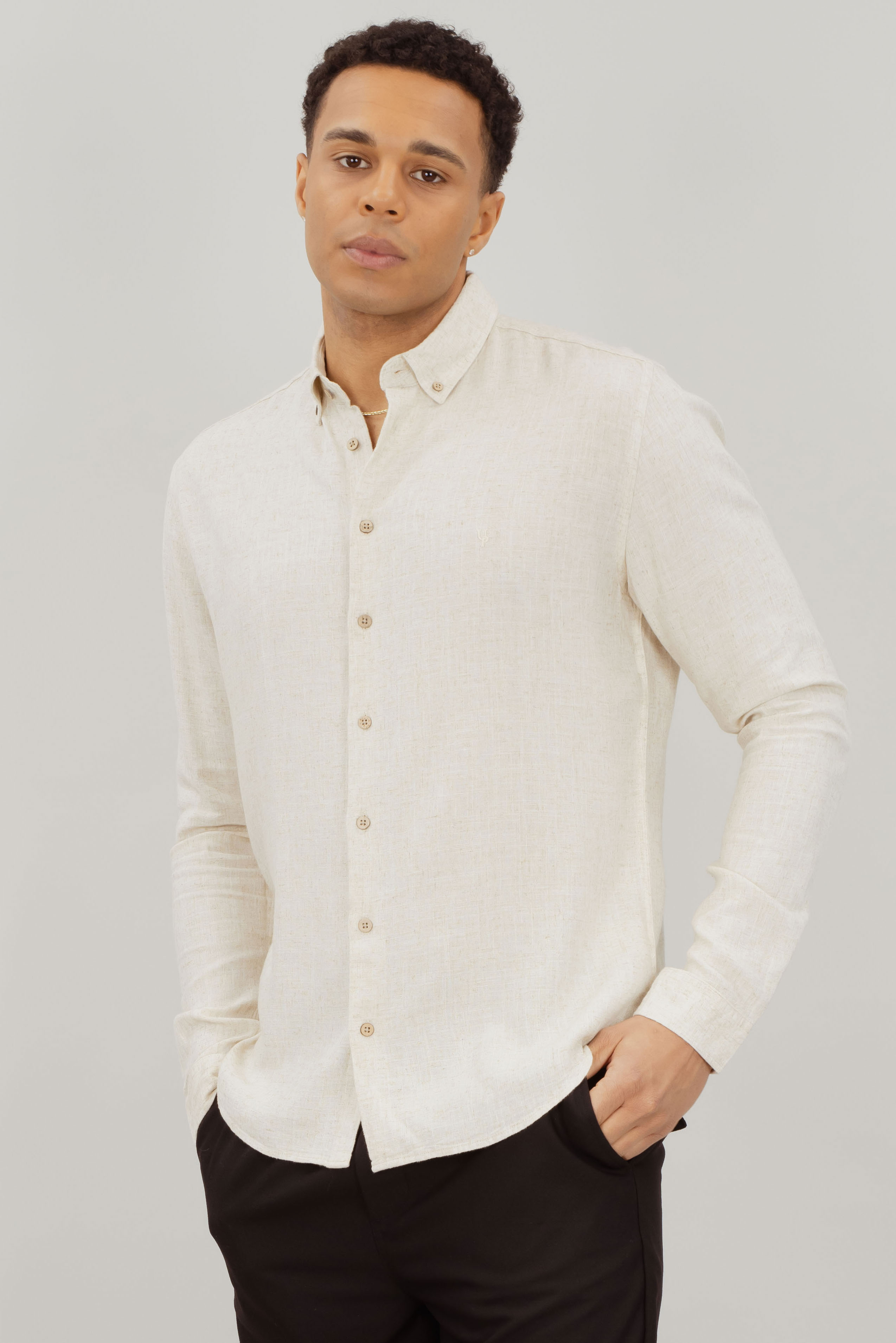 Urban Pioneers Male Ronan Shirt SHIRT SAND MELANGE