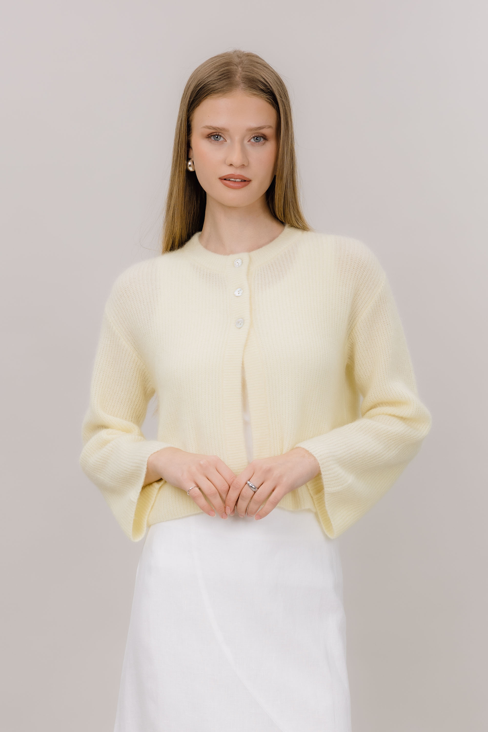 Urban Pioneers Female SANTINA CARDIGAN CARDIGAN PASTEL YELLOW