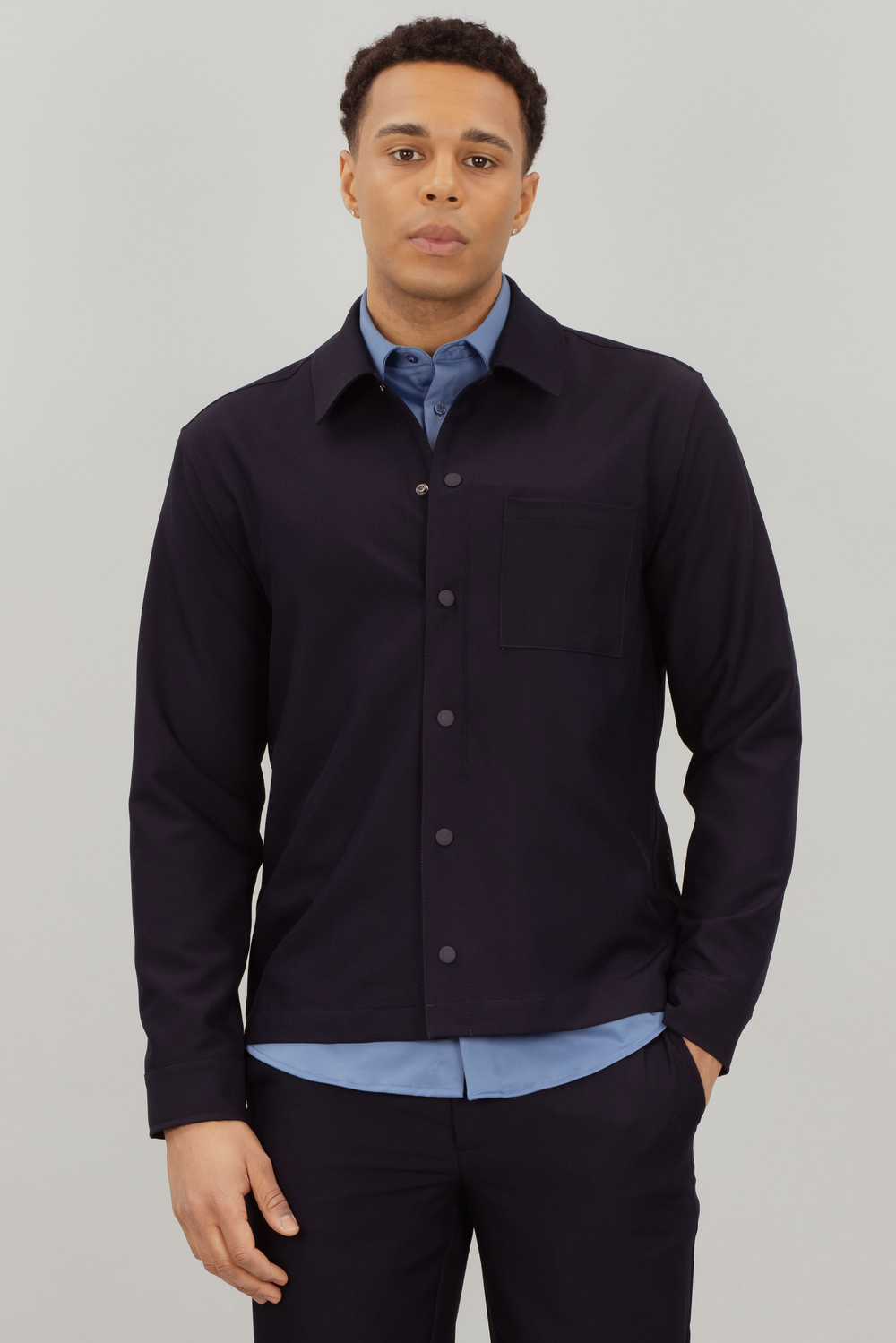 Urban Pioneers Male Samuel LS SHIRT DARK NAVY