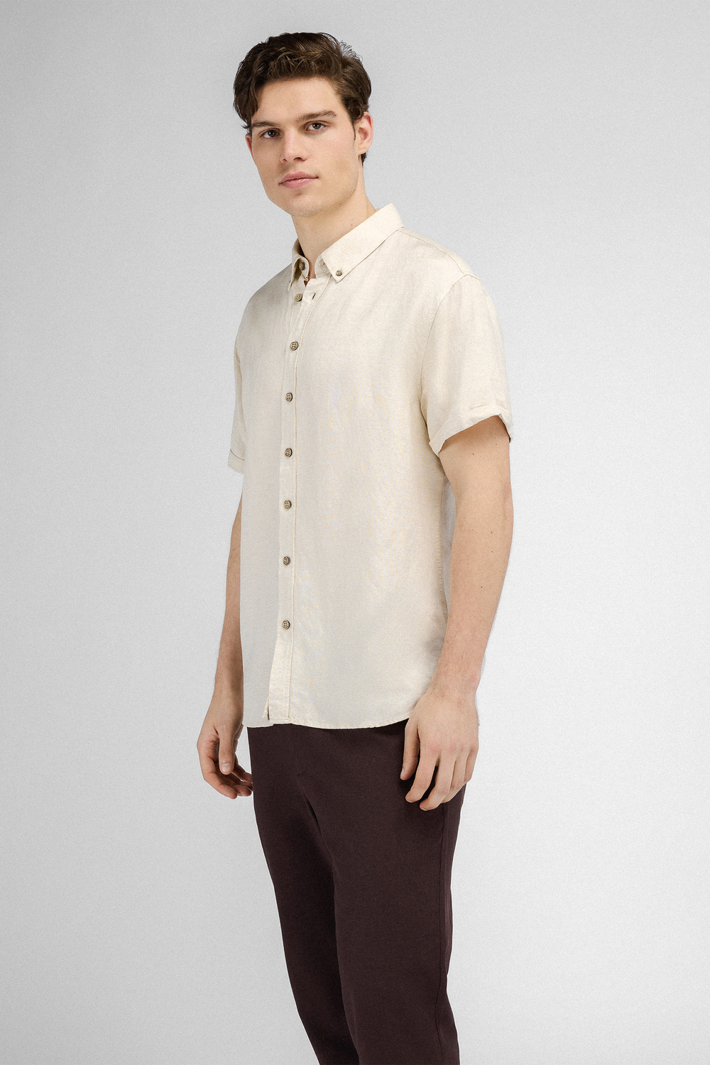 Urban Pioneers Male Stephan SS Shirt SS SHIRT SAND MELANGE