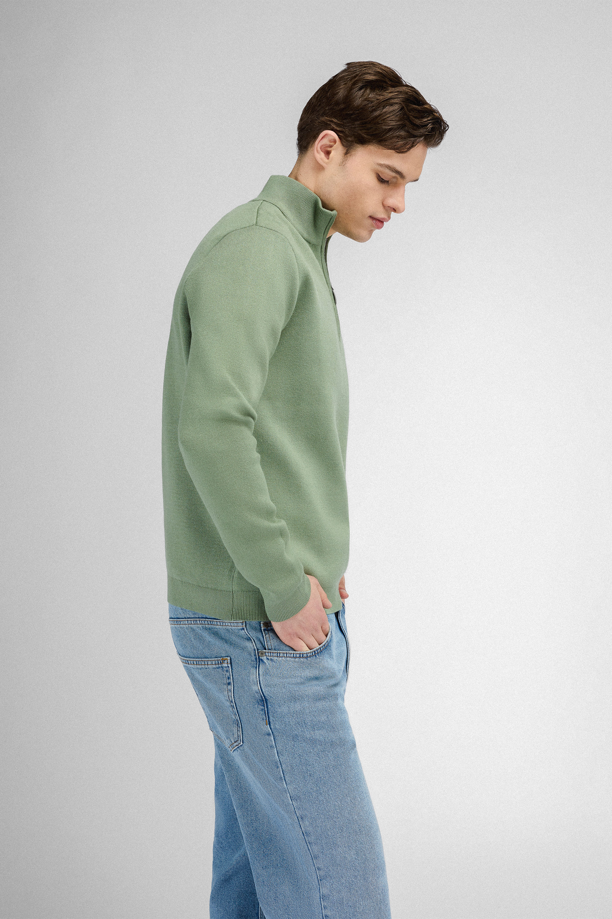 Urban Pioneers Male Succa Half-zip SWEATER HEDGE GREEN