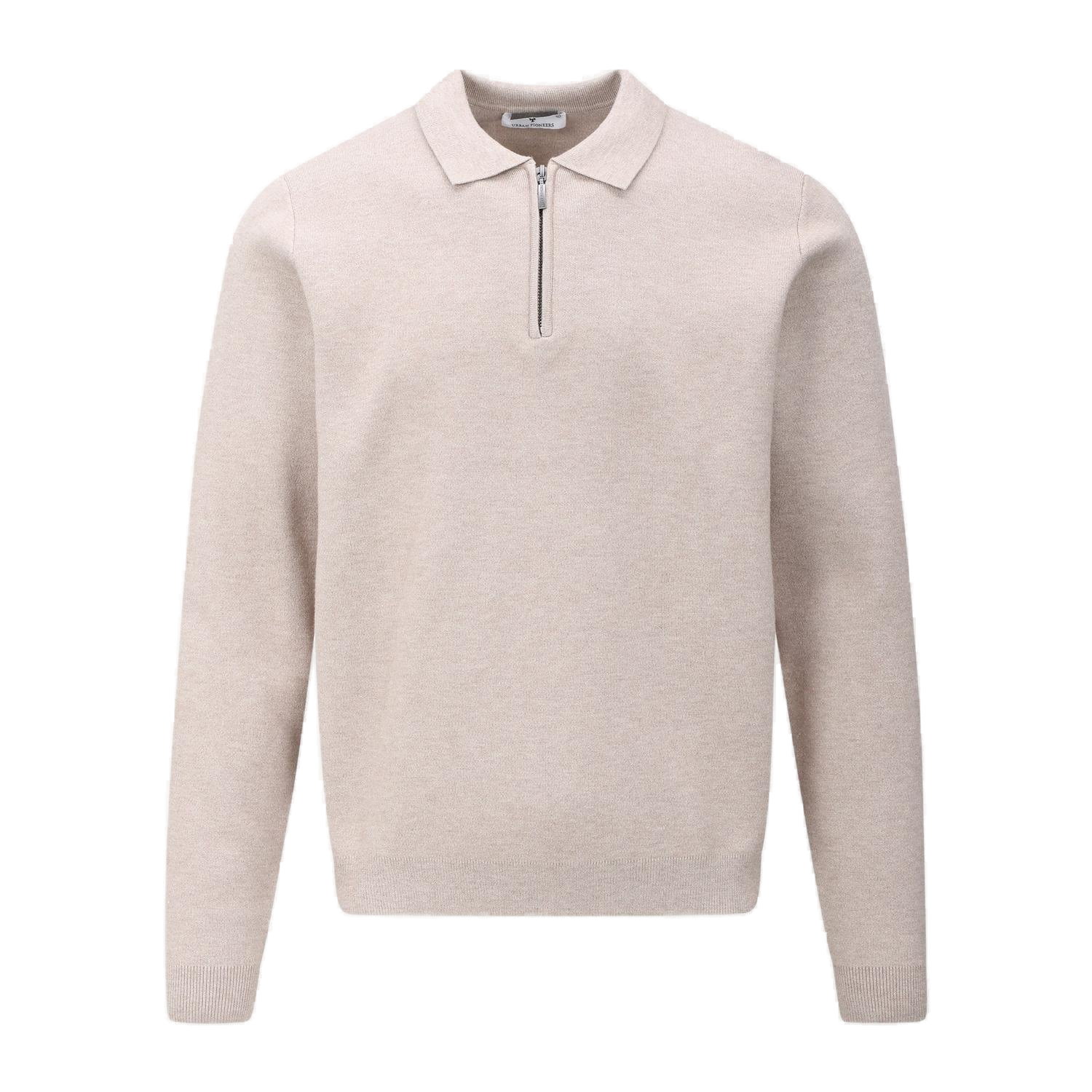 Urban Pioneers Male Succa Polo Half-zip SWEATER LIGHT SAND