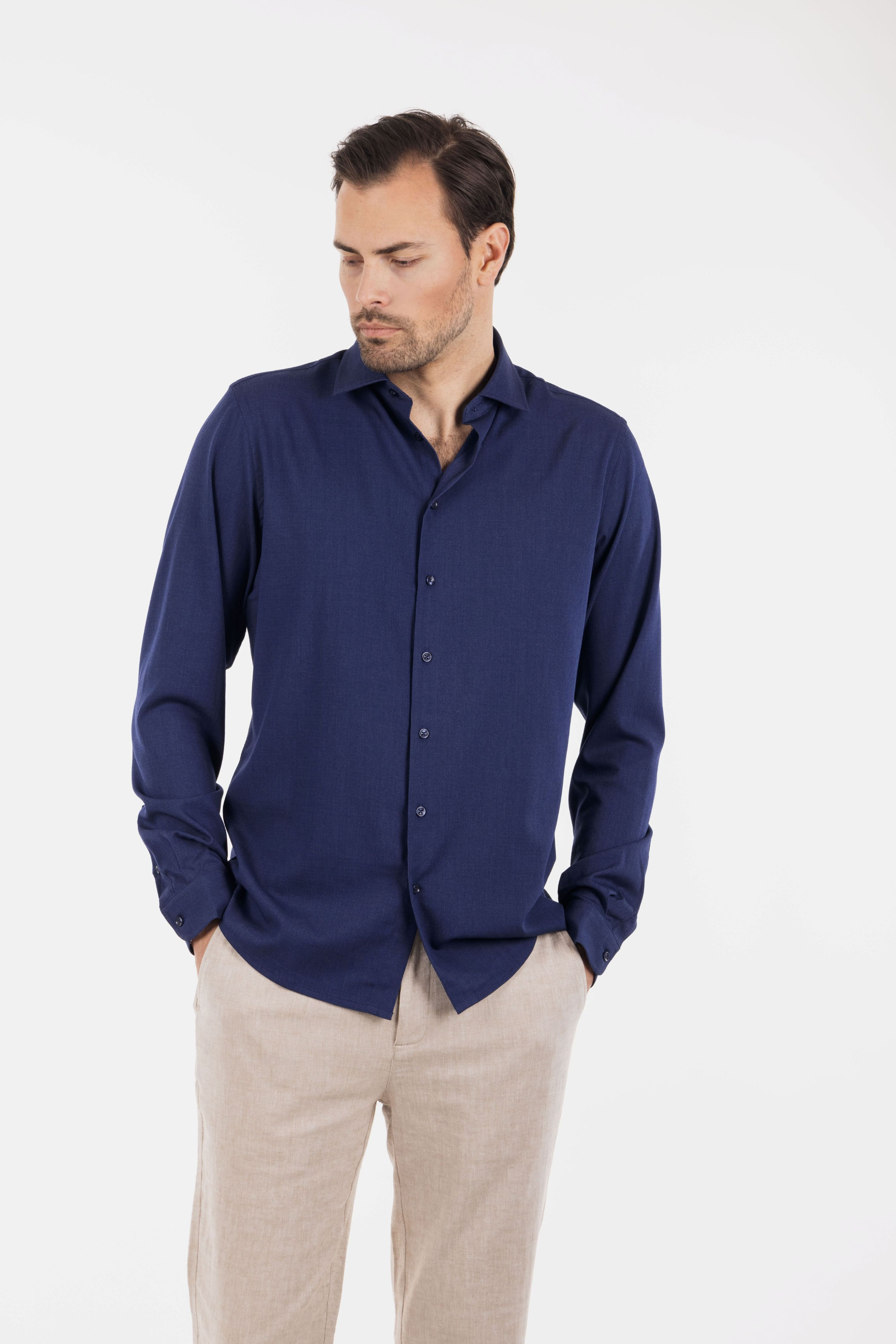 Urban Pioneers Male Tommaso LS Shirt SHIRT NAVY MELANGE