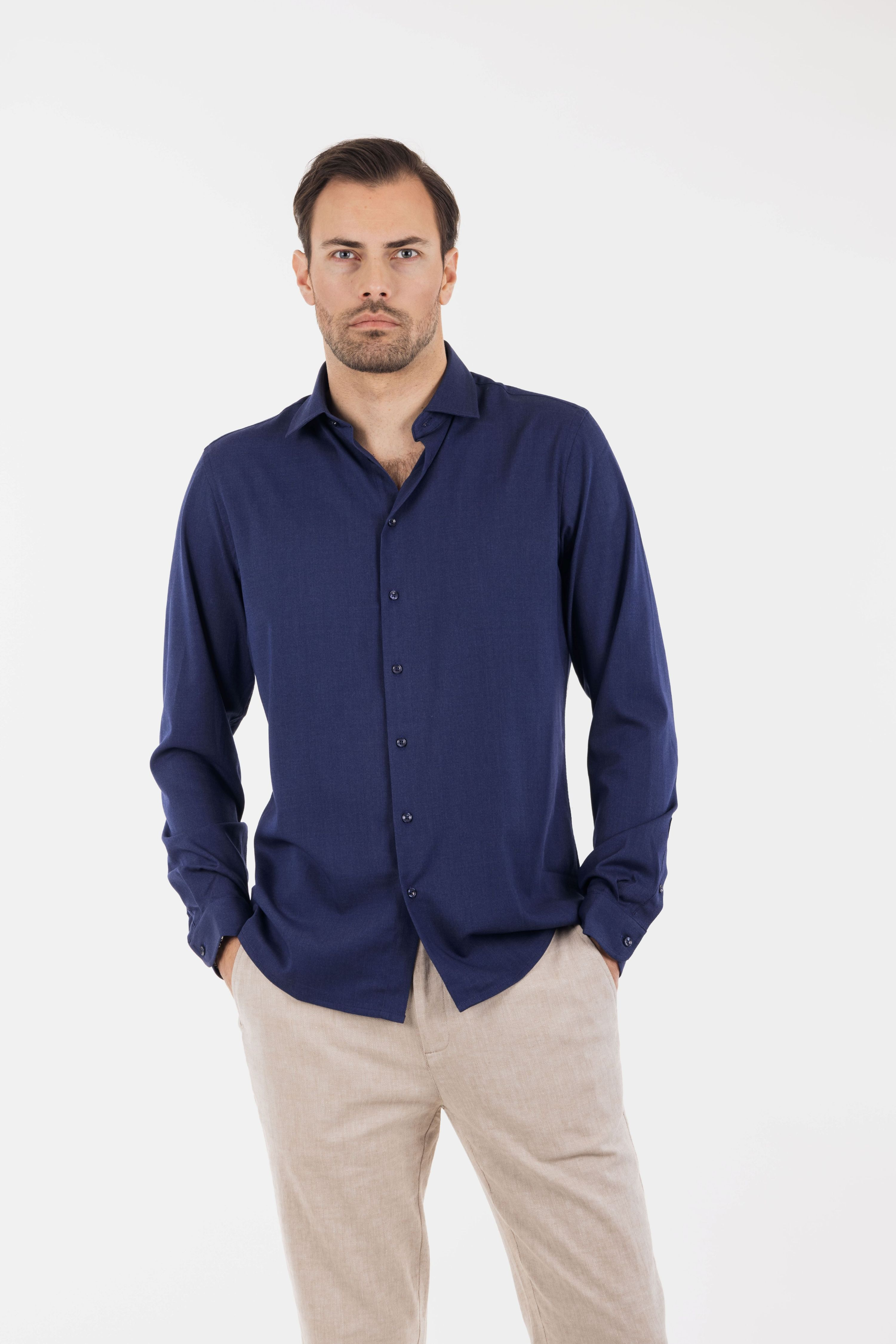 Urban Pioneers Male Tommaso LS Shirt SHIRT NAVY MELANGE