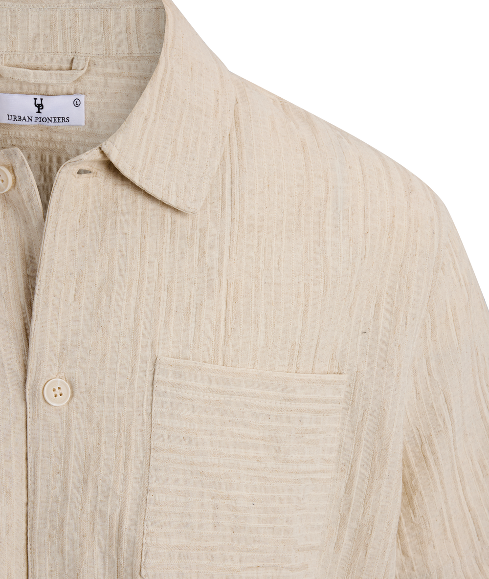 Urban Pioneers Male Vito SS shirt SS SHIRT LIGHT SAND