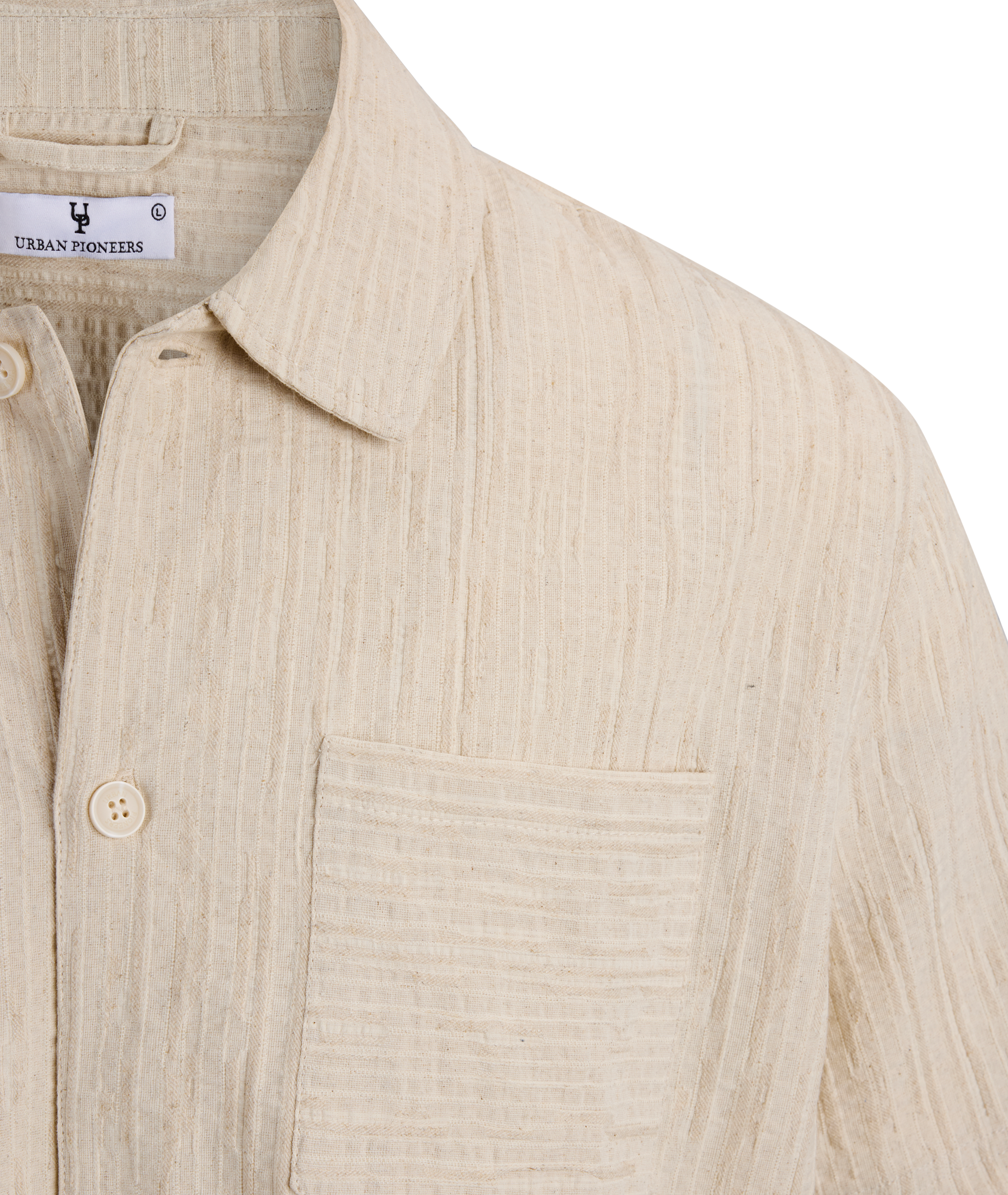 Urban Pioneers Male Vito SS shirt SS SHIRT LIGHT SAND