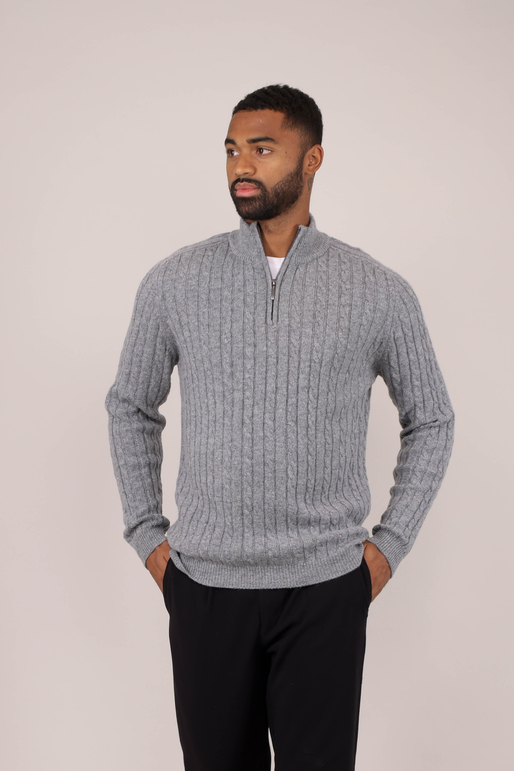 Urban Pioneers Male Walt Half-zip SWEATER GREY MELANGE