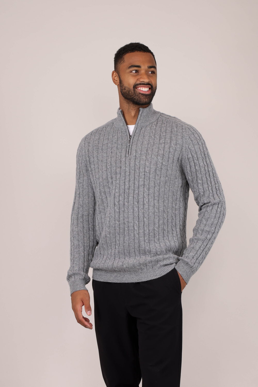 Urban Pioneers Male Walt Half-zip SWEATER GREY MELANGE