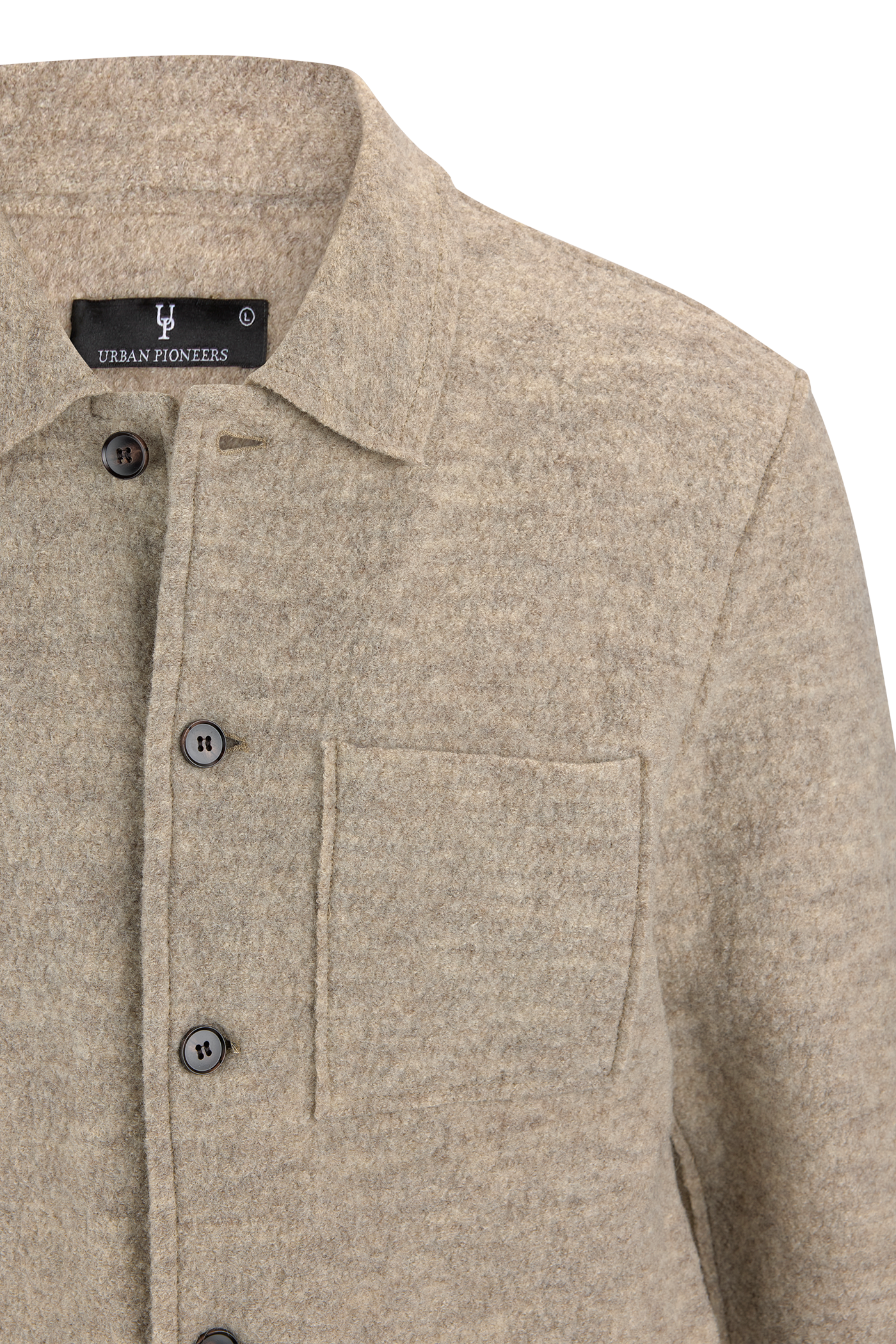 Urban Pioneers Male Zeno Wool shirt OVERSHIRT LIGHT SAND